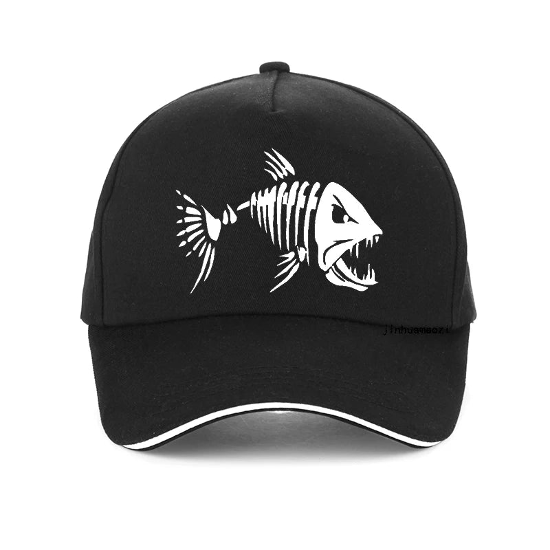 Men Outdoor Fishing Cap Fishing Hat Baseball Golf Hunting Cap with Cartoon Fish Bones snapback hat Hauptbild