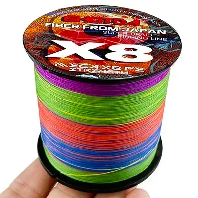 8 Strands Multifilament Angelschnüre Salzwasser Fliegen-Karpfen geflochtene Schnur X8 Spinnköder Angelschnur für Barsch 300m/500m 18lb-78lb