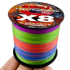 8 Strands Multifilament Angelschnüre Salzwasser Fliegen-Karpfen geflochtene Schnur X8 Spinnköder Angelschnur für Barsch 300m/500m 18lb-78lb