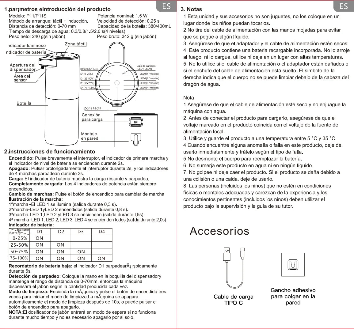Automatischer Flüssig-/Schaumseifenspender, berührungsloser elektrischer Spender, USB-wiederaufladbar mit Infrarotsensor für Bad, Küche