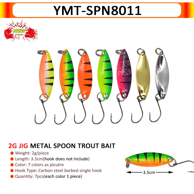 7/9/10 Stück Forellenköder 2,5g/2,6g/3g/3,2g/3,5g/5g Metalllöffel Angelköder Wobbler Casting Jigging Angelzubehör Pesca Döbel
