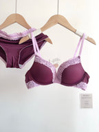 Sexy Leopard-Print-Dessous-Set für Damen, kabellos, unsichtbarer Push-Up für kleine Brüste, verstellbares A-bis-C-Körbchen, transparenter, reiner Spitzen-Look, S-XL