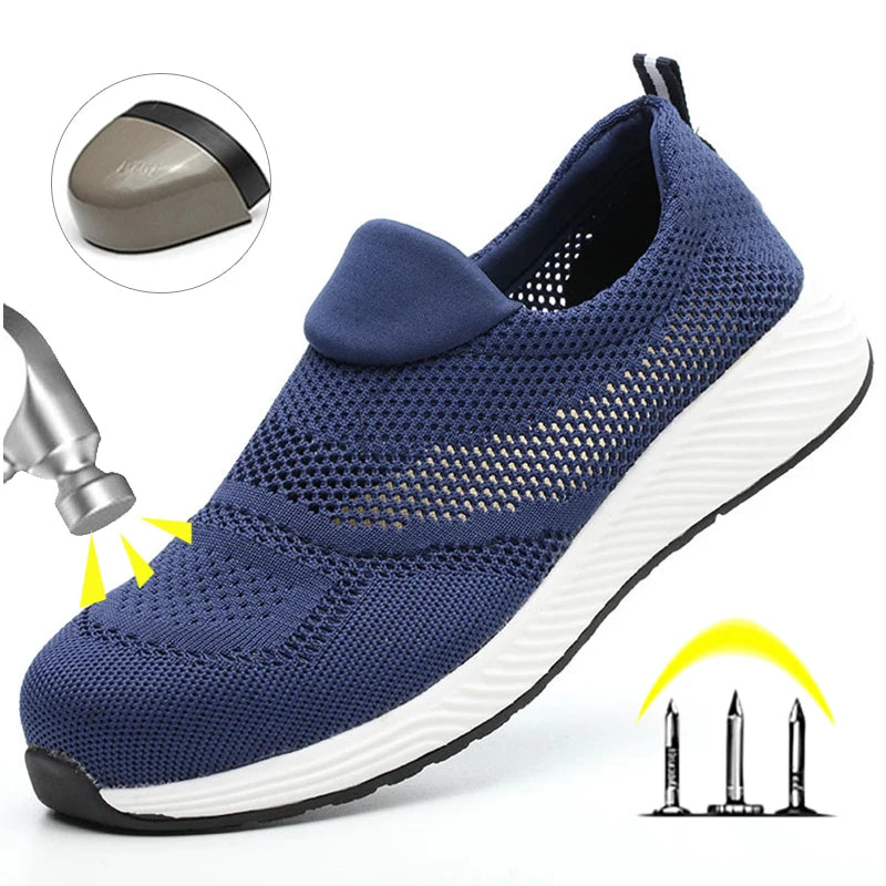 Summer Mesh Light Work Sneakers Steel Toe Protective Work Safety Shoes Men Women Breathable Construction Shoes Work Boots Men Zweitbild