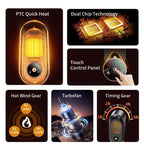 1000W Elektrische Heizung Tragbarer Mini-Tischheizlüfter Intelligenter Warmluftbläser für Zuhause Schlafzimmer Büro Wärmegerät für den Winter