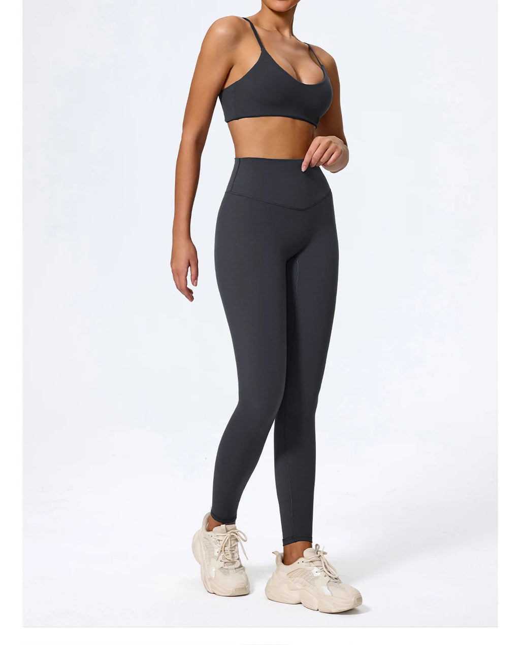 Hearuisavy Sommer Superweiches 2-teiliges Damen-Sportshorts-Set atmungsaktives Fitness-Yoga-BH Freizeit-Push-Up-Workout-Crop-Top