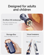 Verbesserter Smart Visual Ohrenschmalz-Entferner mit Kamera 800W HD Endoskop Multifunktionales Visuelles Ohrenreinigungsgerät Inklusive Aufbewahrung