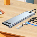 11-in-1 USB C Dockingstation mit 4K HDMI-kompatibel VGA Ethernet USB C Dock 100W PD SD/TF Audio Typ C Hub 1* USB 3.0 3*USB2.0