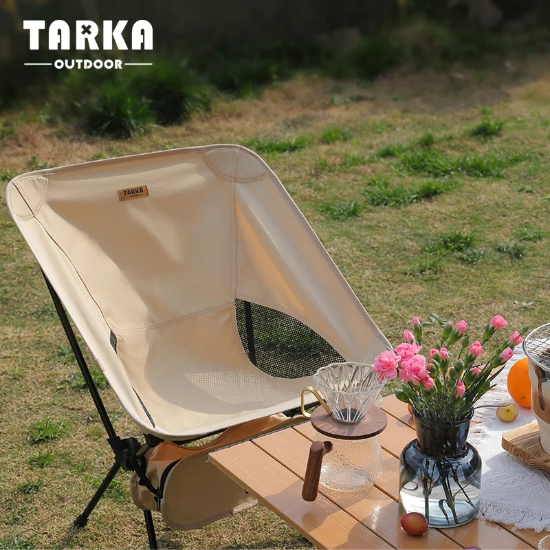TARKA Faltbare Campingstühle Set Leichter Klappstuhl Ultraleichte Rucksack-Mondstühle für Garten Picknick Strand Angeln
