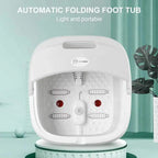 Faltbarer Fußbad-Massager mit Heizung, Vibration, 4 Rollen, Temperaturregelung, kabelloser Fernbedienung, Fuß-Spa zur Schmerzlinderung für den Heimgebrauch