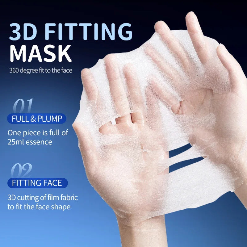 10er-Pack Vitamin B5 Tuchmaske 25ml - Feuchtigkeitsspendend & Beruhigend, Tiefenwirksame Feuchtigkeitspflege für strahlende Haut, Zieht schnell ein
