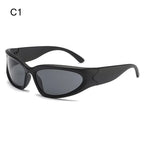 Neue Y2K Randlose Punk-Sonnenbrille Goggle Damen Herren Luxusmarke Wrap Around Sonnenbrille Fünf Sterne Eyewear Sport One Piece Shades