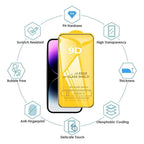 9D Displayschutzfolie aus gehärtetem Glas für iPhone 17 16 Pro Max 16e 15 14 13 12 11 Schutzglas für iPhone X XR XS Max 7 8 Plus