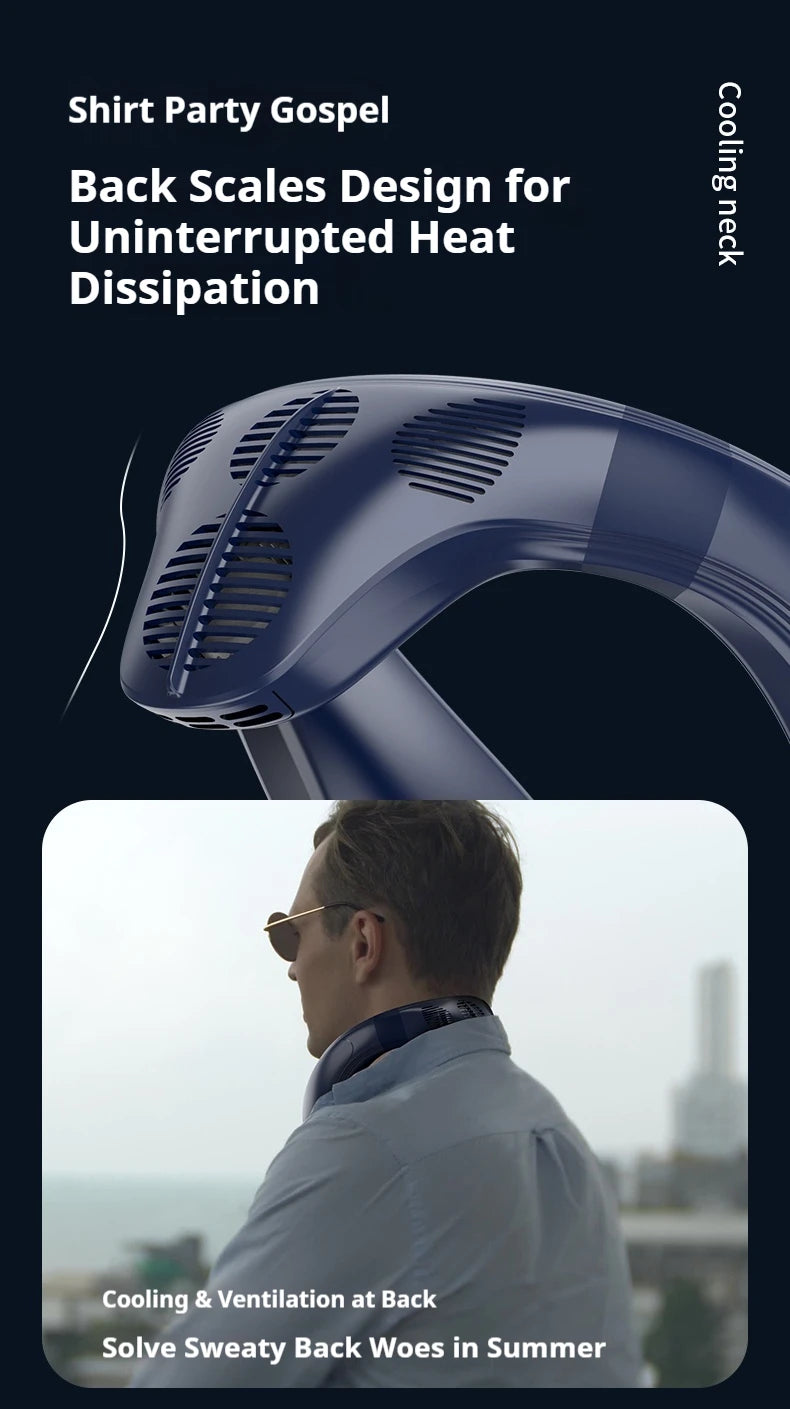 Neuer Nacken-Klimaanlage Tragbarer Nackenventilator Wiederaufladbarer Halbleiter-Kühlventilator Bladeless Ventilator Outdoor Persönlicher Ventilator Tragbarer Kühler