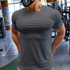 Muskel-Training Kompressions-T-Shirt Herren Laufen Dry Fit T-Shirt Uni Farbe Übergröße Gym Herren T-Shirts Sport Herren Oberteile Sweatshirt