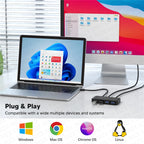 MZX USB 3.0 Switch KVM-Umschalter Selector Hub Dockingstation Dock für 2 Laptop-PCs zum Teilen von Tastatur, Maus, USB-Geräten, Drucker, SSD