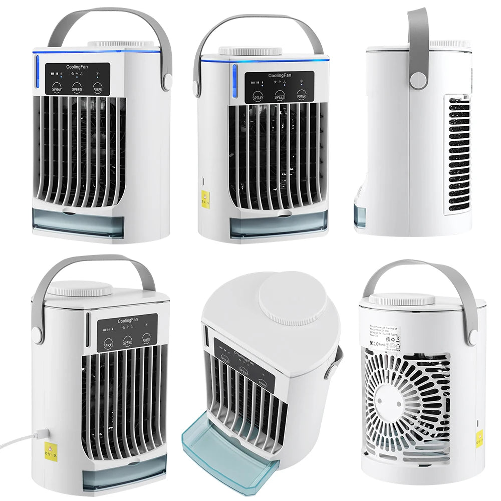 Mini-Klimaanlage Luftkühler Ventilator Tragbarer Wasserkühlungsventilator Mobile Klimaanlage für Zimmer, Büro, Autos