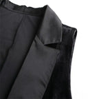 Schwarze Samtweste Jacke für Damen Ärmelloser Blazer Mode 2026 Frühling und Herbst Anzug Tank Top Retro Weste Z2338