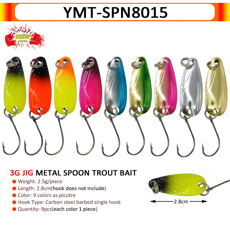7/9/10 Stück Forellenköder 2,5g/2,6g/3g/3,2g/3,5g/5g Metalllöffel Angelköder Wobbler Casting Jigging Angelzubehör Pesca Döbel
