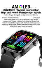 2026 Neue Pflegegrad-Harnsäure-Blutfettwerte Smartwatch Herren EKG+PPG Blutdruck Herzfrequenz Bluetooth Anruf Gesundheits-Smartwatch