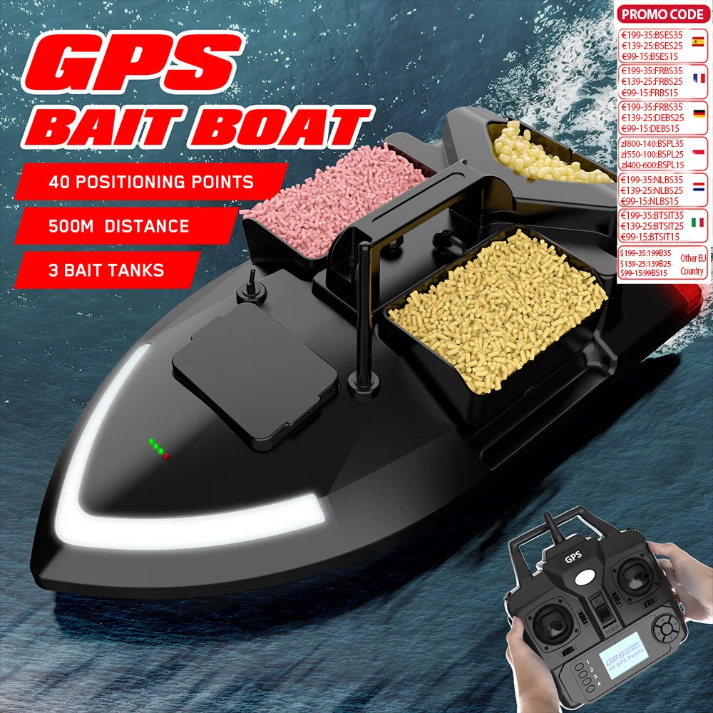 LOKEEVAN GPS Futterboot 500m Fernbedienung Futterboot Dualmotor Fischfinder Automatische Navigation/Rückkehr/Routenkorrektur Hauptbild