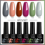LILYCUTE 7ML 6PCS Neon Gel Nagellack Set fluoreszierend Farbwechsel Semi Permanent Soak Off Maniküre-Kit Nail Art Gel