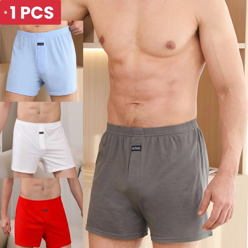 Herren Aro Unterhosen Unterwäsche 100% reine Baumwolle Schlafhose lose atmungsaktive Herren High Waisted Four Corner Boxershorts