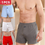 Herren Aro Unterhosen Unterwäsche 100% reine Baumwolle Schlafhose lose atmungsaktive Herren High Waisted Four Corner Boxershorts