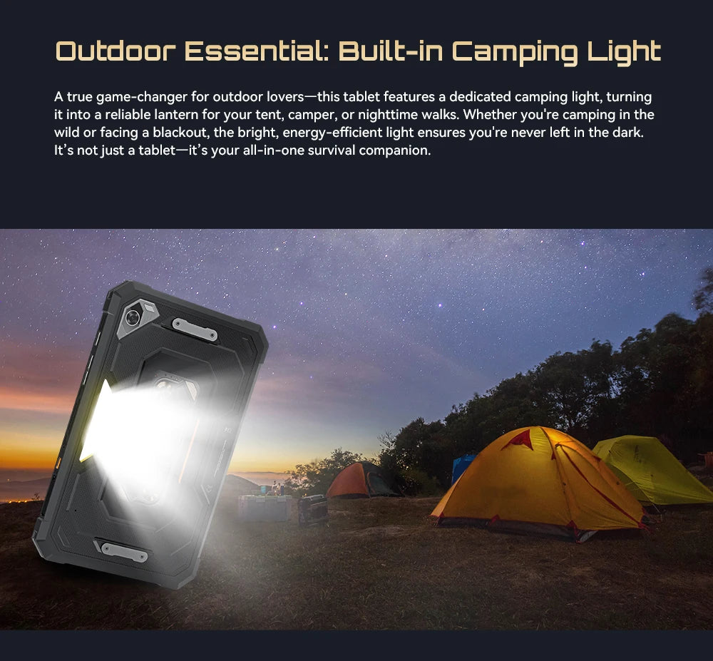 Android Tablet Cubot TAB KingKong Mini, 10200mAh Mega Akku 16GB(6+10), 128GB, Camping-Licht, 8,68 Zoll Bildschirm, 48MP Kamera, GPS