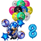 Sonic Geburtstagsparty Dekoration Spiel Igel Ballons Actionfigur Party Pappteller Handtuch Becher Tischdecke Spielzeug Kindergeschenke