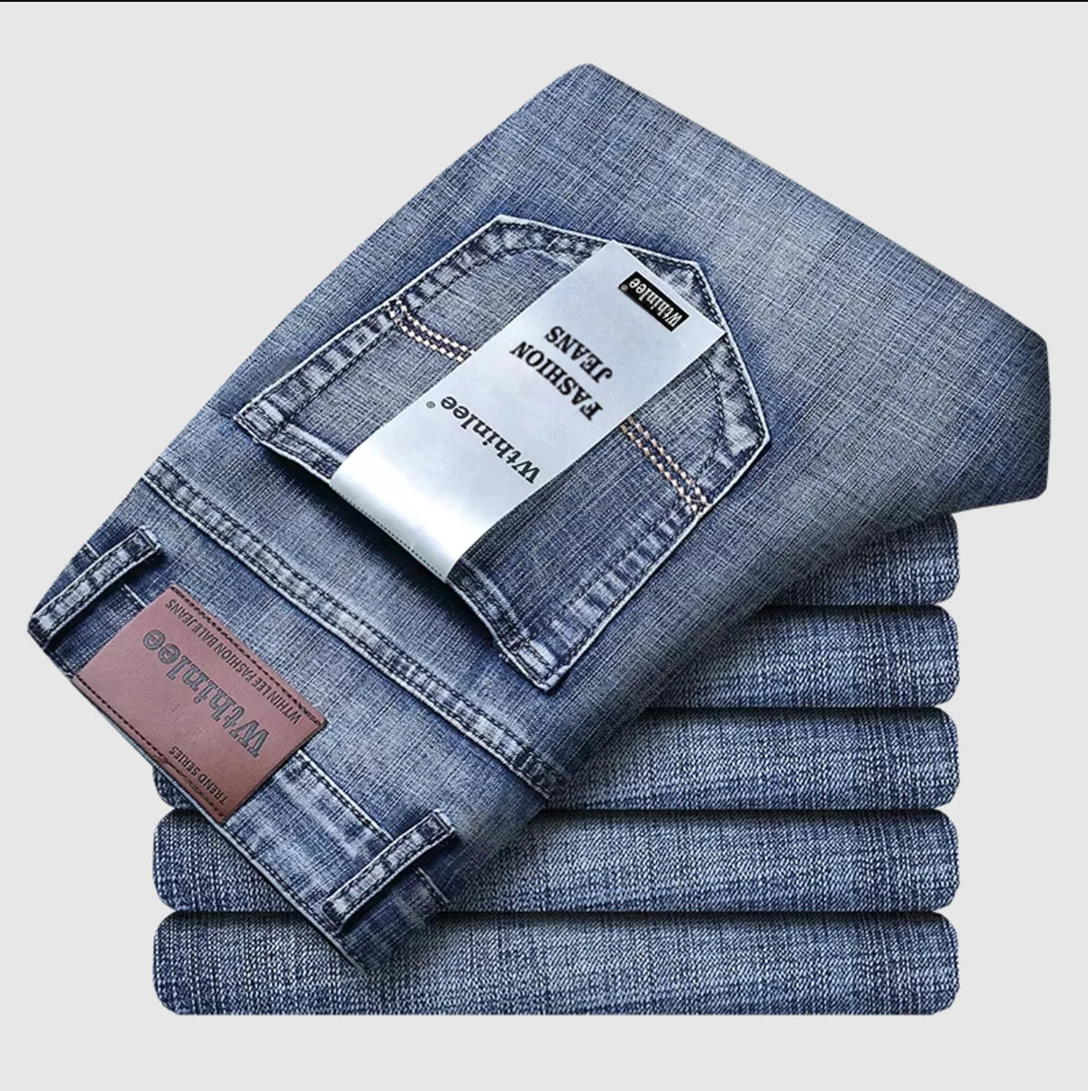 Wthinlee Neue Business Herren Jeans Casual Straight Stretch Fashion Klassische Blau Schwarze Arbeitshose Denim Hose Männer Kleidung