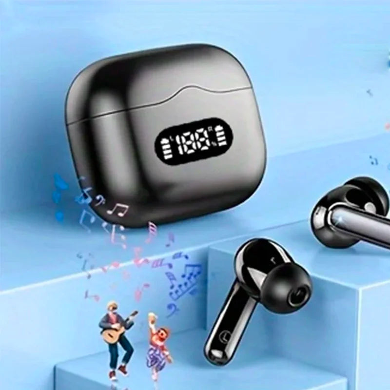 UYUXIO Kabelloser Kopfhörer 40 dB Geräuschunterdrückung Bluetooth 5.3 Kopfhörer ENC mit LED-Anzeige HD TWS Ohrhörer Transparenzmodus