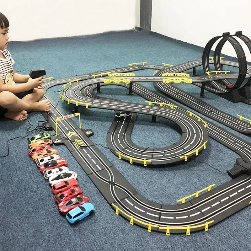 RC Schienenfahrzeug 1:43 Zubehör Spielzeug Elektrische Rennbahn Doppelschlacht Speedway Profi Slot Car Rennstrecke Geschenk