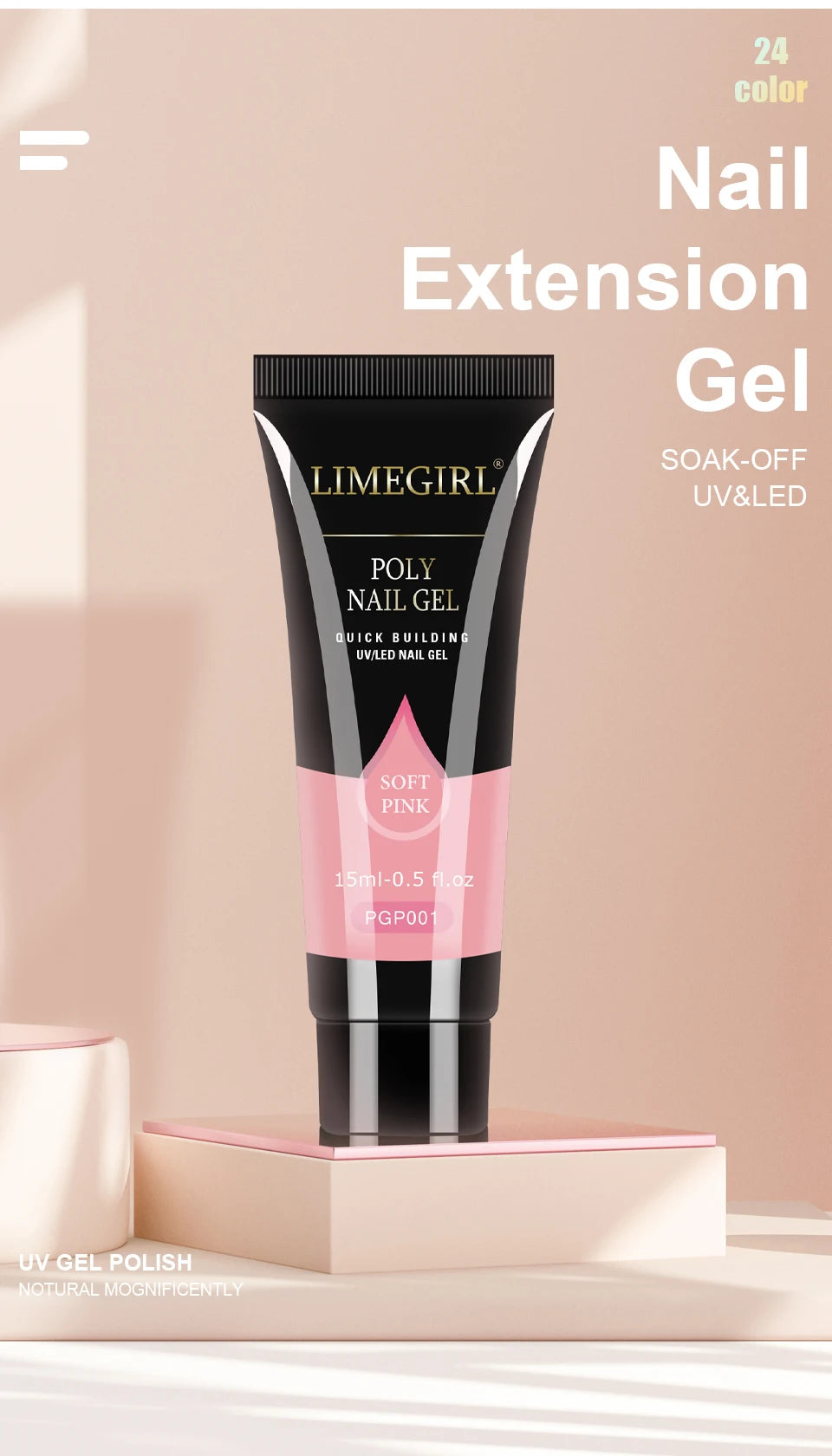 limegirl 15ml Verlängerungs-Nagelgel-Set 6W LED Lampe Komplettes Maniküre-Set Fingerverlängerungsform Nagel-Kit Alles für schnelles Verlängerungs-Werkzeugset