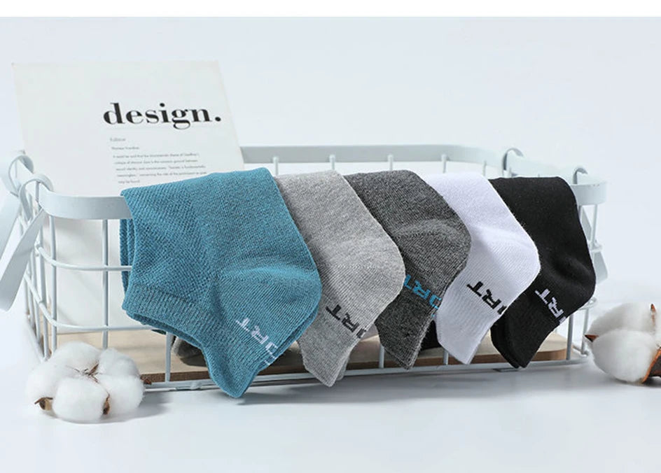5 Paar kurze Baumwollsocken für Herren, hochwertige, tief geschnittene Crew-Socken für Damen, Knöchelsocken für Sport, atmungsaktives Mesh für den Sommer, lässige, weiche Herrensocken