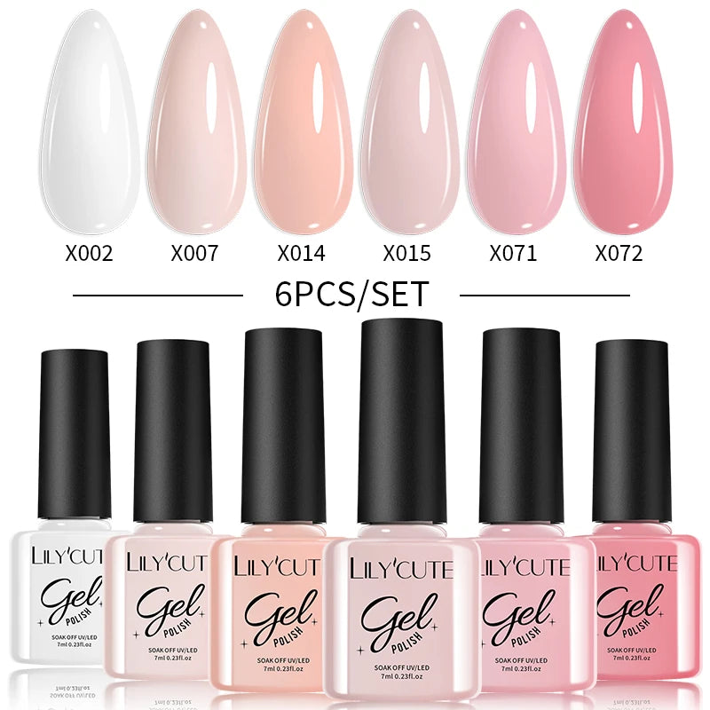 LILYCUTE Nagelgel-Politur-Set, Rosa Grün, Frühling, DIY-Nagelkunst-Design, lang anhaltend, Soak Off UV Gel, Maniküre, Malgel, Vernis-Kit
