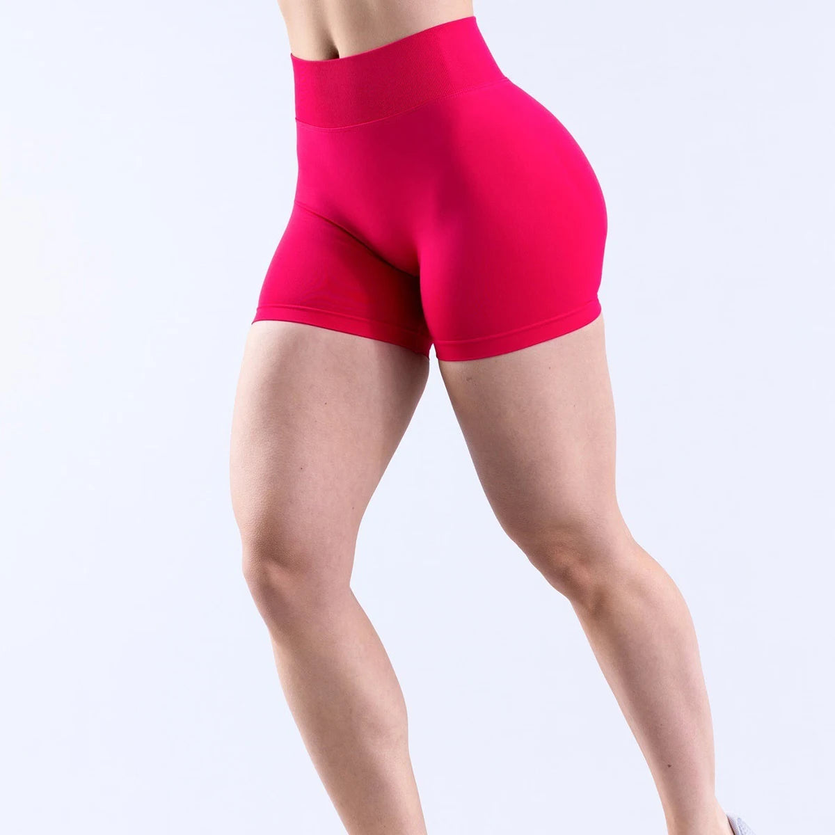 Impact Shorts 4.5" Nahtlos, hochelastisch, niedrig gerippter Bund, dezenter Po-Kontur-Shorts, Fitness Workout Yoga Gym Shorts