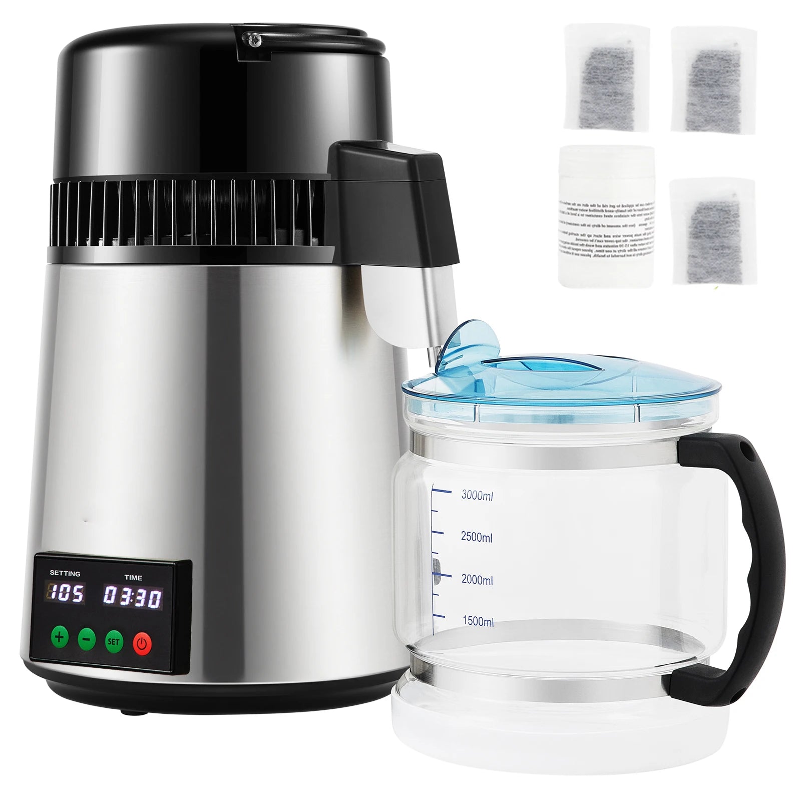 SucceBuy 4L Wasserdestilliergerät Reiniger Filter 1 L/H Destillationsgeschwindigkeit Spender Trinkflasche Enthärter Touchscreen Für Zuhause Hauptbild