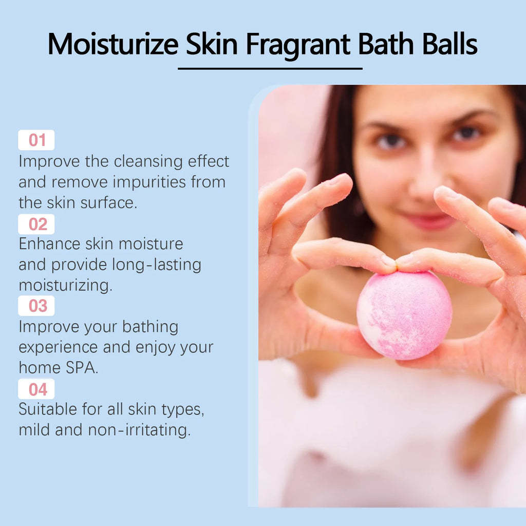 Badebombe Lang anhaltender Duft Aromatherapie Blumiger Duft Peeling Feuchtigkeit Körperwaschmittel Reinigende Spa-Salzball Brausekugeln Dusche