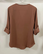 2024 Qualität Heißer Verkauf Plus Size Tiefer V-Ausschnitt Damenbluse Chiffon Coole lockere Hemd Mode Freizeit Damen Tops Sexy Reißverschluss Pullover