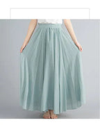 Neue 2020 Damen Leinen Baumwolle Lange Röcke Elastische Taille Plissierte Maxi Röcke Strand Boho Vintage Sommer Röcke Faldas Saia