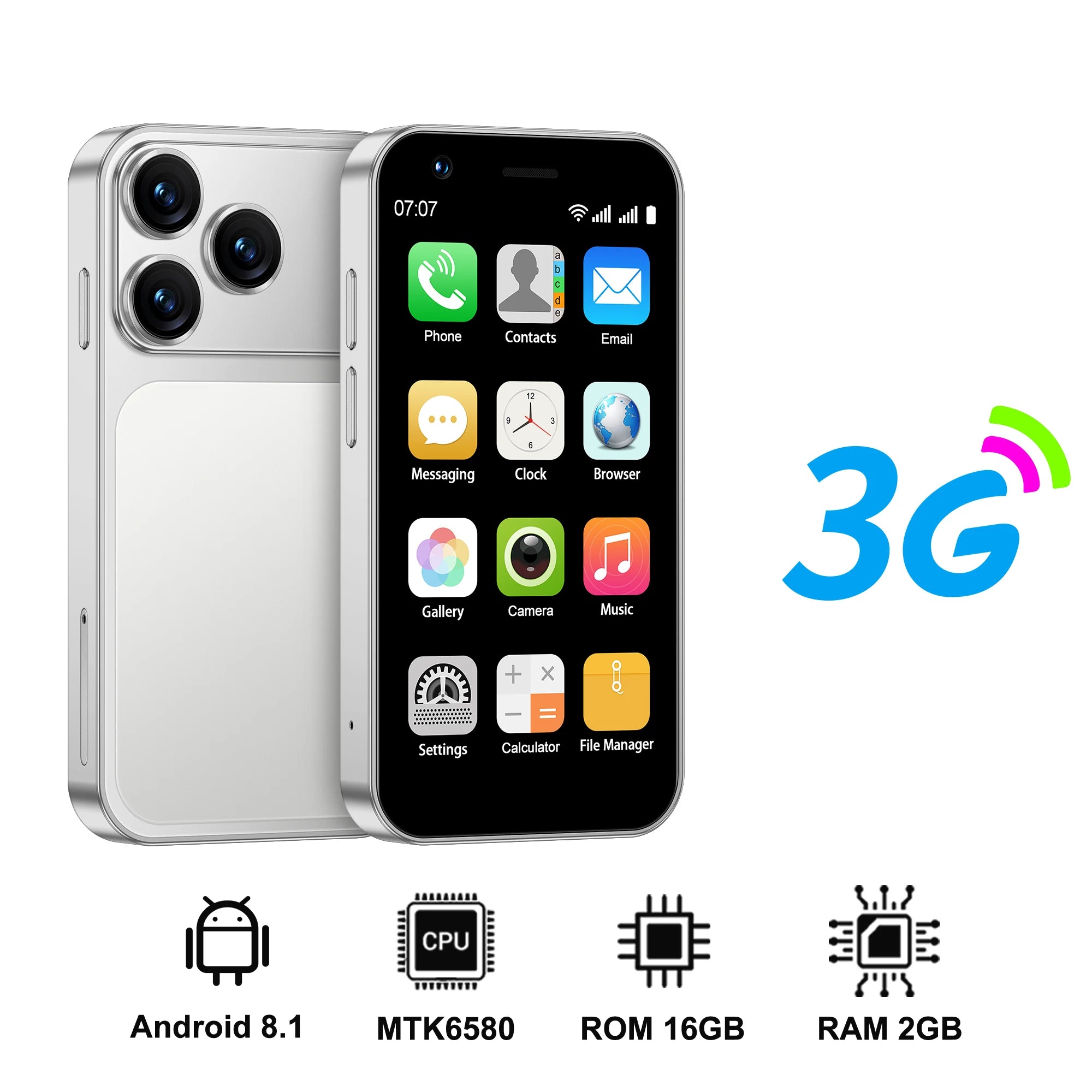 SERVO 18SE MINI 3G Pocket-Smartphone Android System Google Play 16GB ROM 2MP Kamera WiFi Super kleine Smartphones 2 SIM Standby