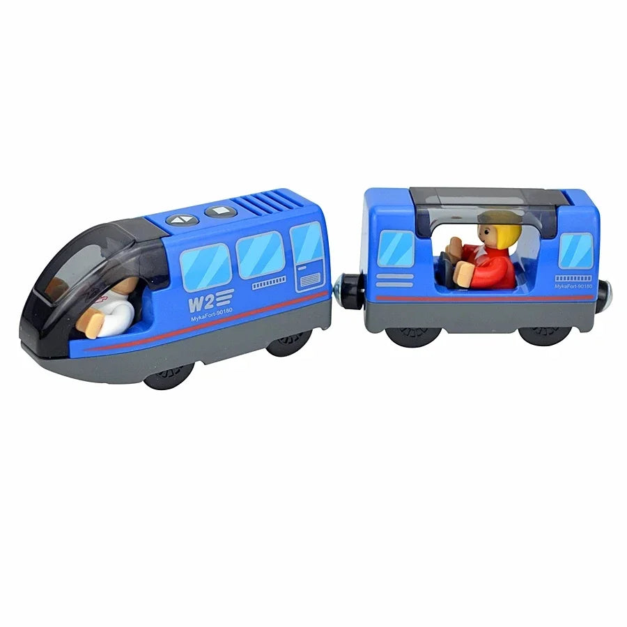 Train Track Wooden Train Toys Magnetic Set Electric Car Locomotive Diecast Slot Fit All Wood Brand Biro Railway Tracks For Kids