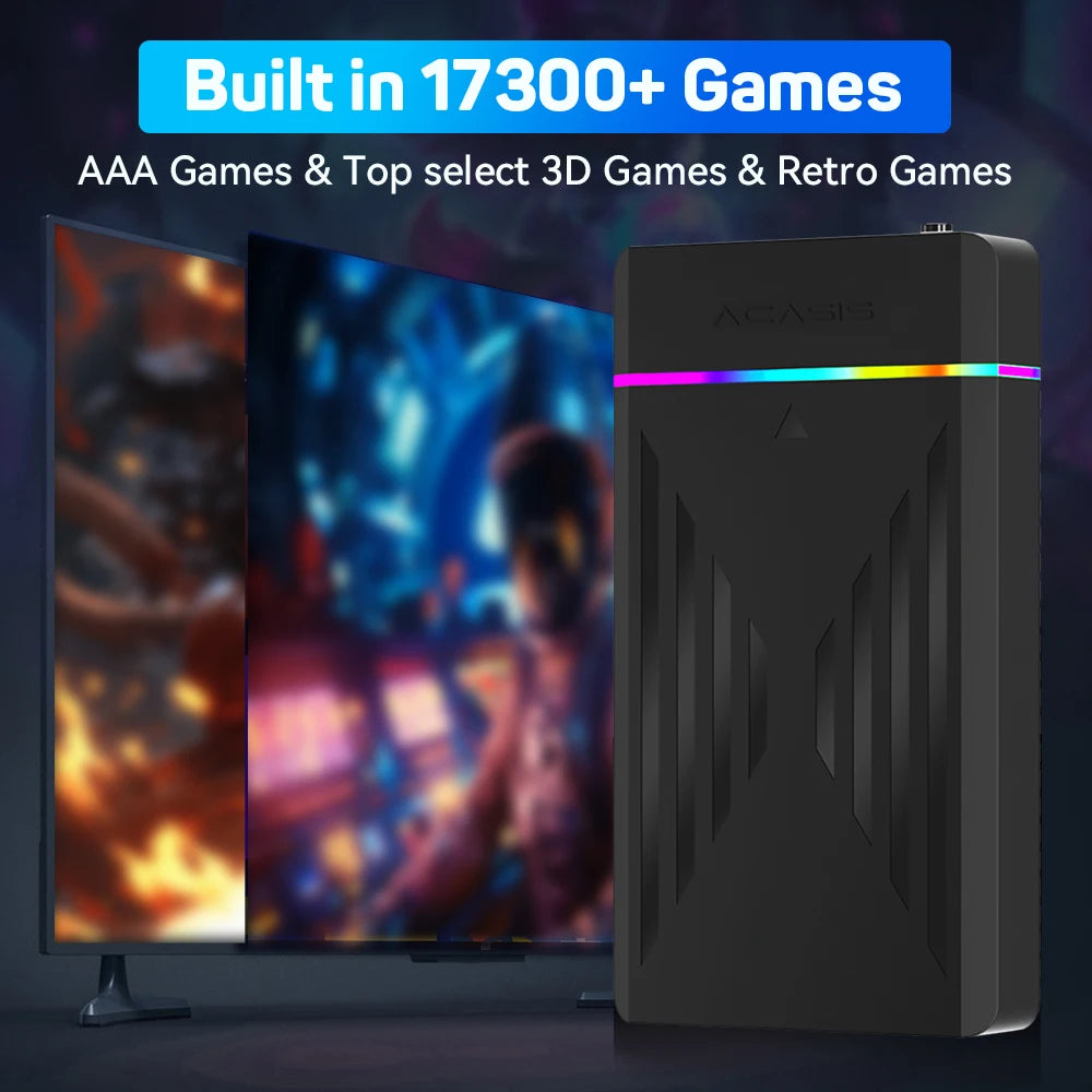 3TB Tragbare Gaming-HDD LaunchBox/Retrobat/Playnite Retro-Spielekonsole mit über 17300 AAA-/3D-/Retro-Spielen für PS4/PS3/PS2/Switch/Wii