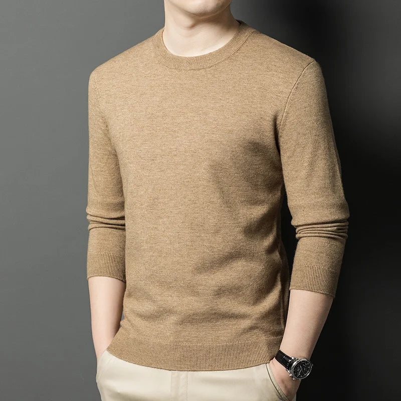 2025 Neuer Herren-Freizeitpullover Rundhals Langarm Strickpullover Rautenmuster Mode Vielseitiges Oberteil 2029