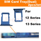 2 Stück SIM-Karten-Fachschlitz für iPhone 12 13 Dual-SIM-Karten-Adapter-Chip-Halter Ersatzteile