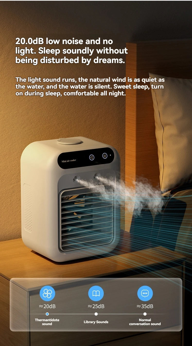 Kabelloser Klimaanlagen-Mini-Ventilator, tragbarer Luftkühler, 500 ml Eiswassersprühbefeuchter für den Heimgebrauch, Klimaanlagen-Nebelventilator, USB