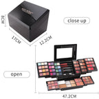 MISS ROSE 104 Farben Lidschatten Puderquaste Lipgloss Lippenstift Spiegel Make-up Haltbares Einfaches Make-up Multifunktions-Make-up-Set