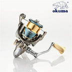 Okuma Ganzmetall-Angelrolle mit flacher Spule 15 kg Korrosionsschutz Salzwasser Spinnrolle 1000-5000