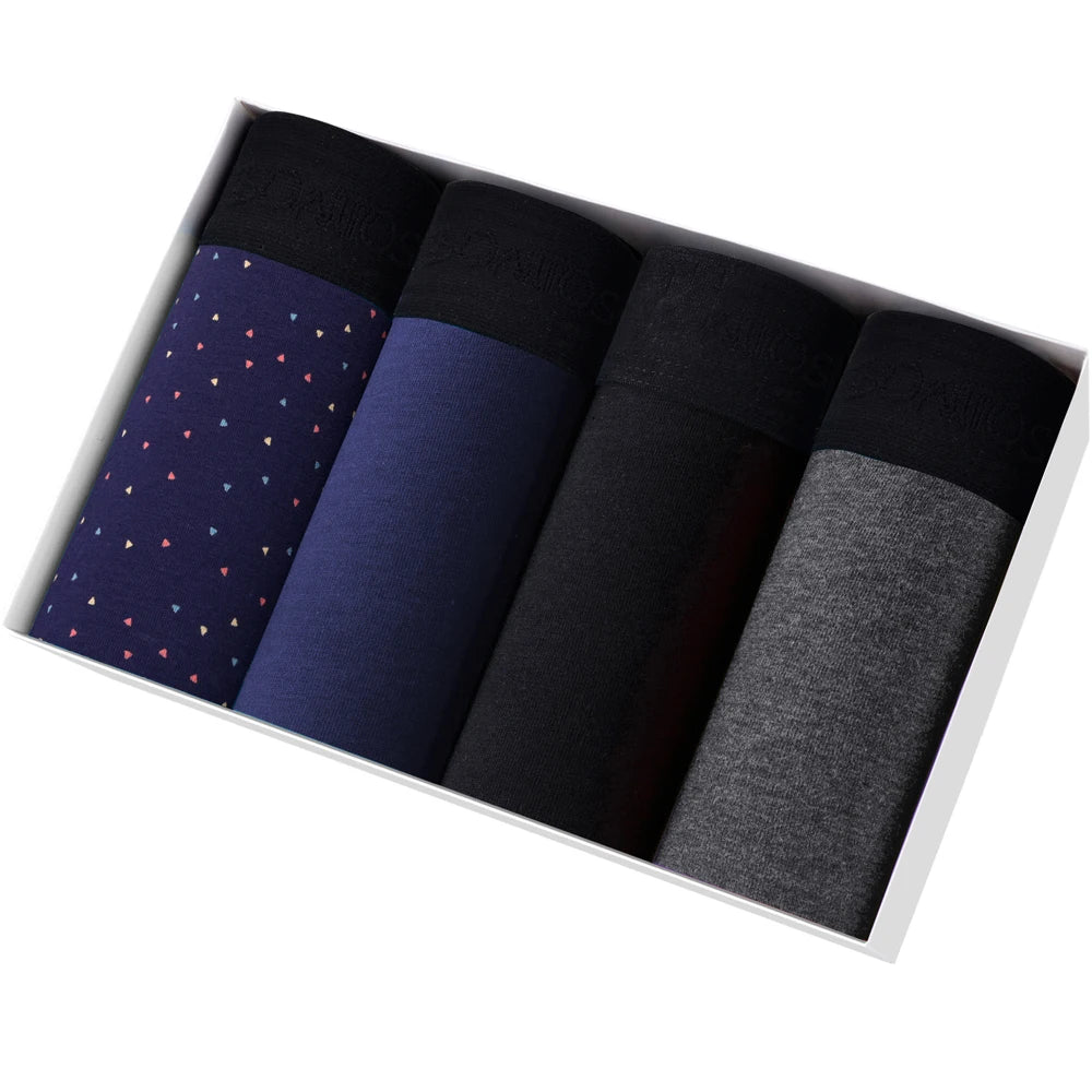 4 Stück Boxershorts Herrenslips Homme Unterhosen Boxershorts Unterwäsche für Männer Baumwolle Herren-Paar Sexy Set Calecon Lot Soft Box