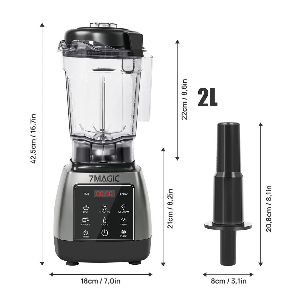 2000W Heavy Duty Grade Timer Blender Mixer Juicer Fruit Food Processor Ice Smoothies BPA Free 2L Jar